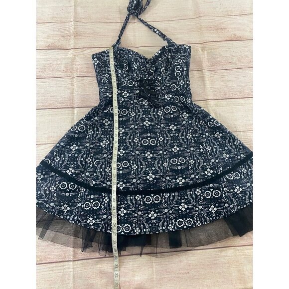 Book Of Life Women's Halter Black Skull Printed Rockabilly Dress - Large - Picture 6 of 13